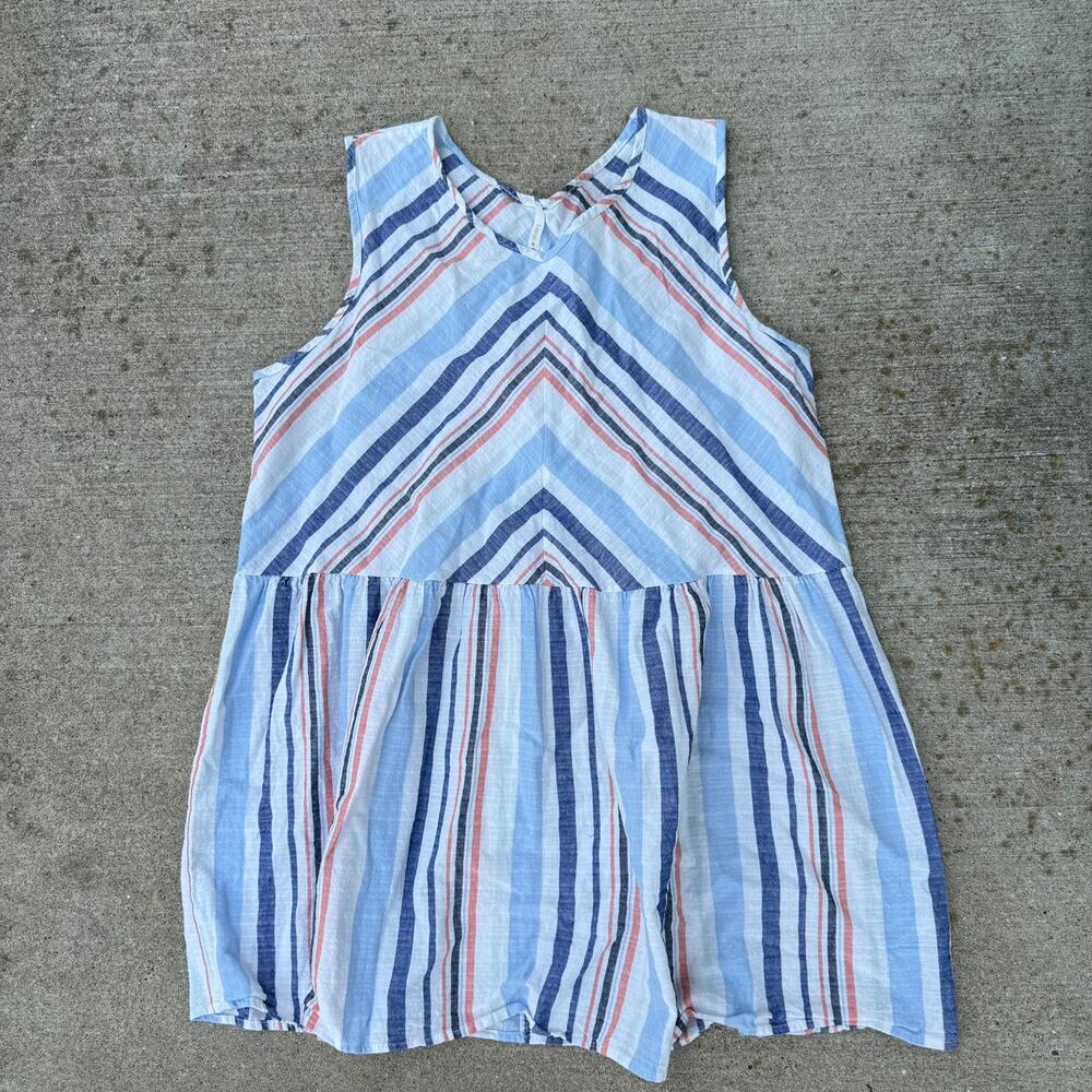 Lime n Chili Top Babydoll Sleeveless Striped Women Blue White‎